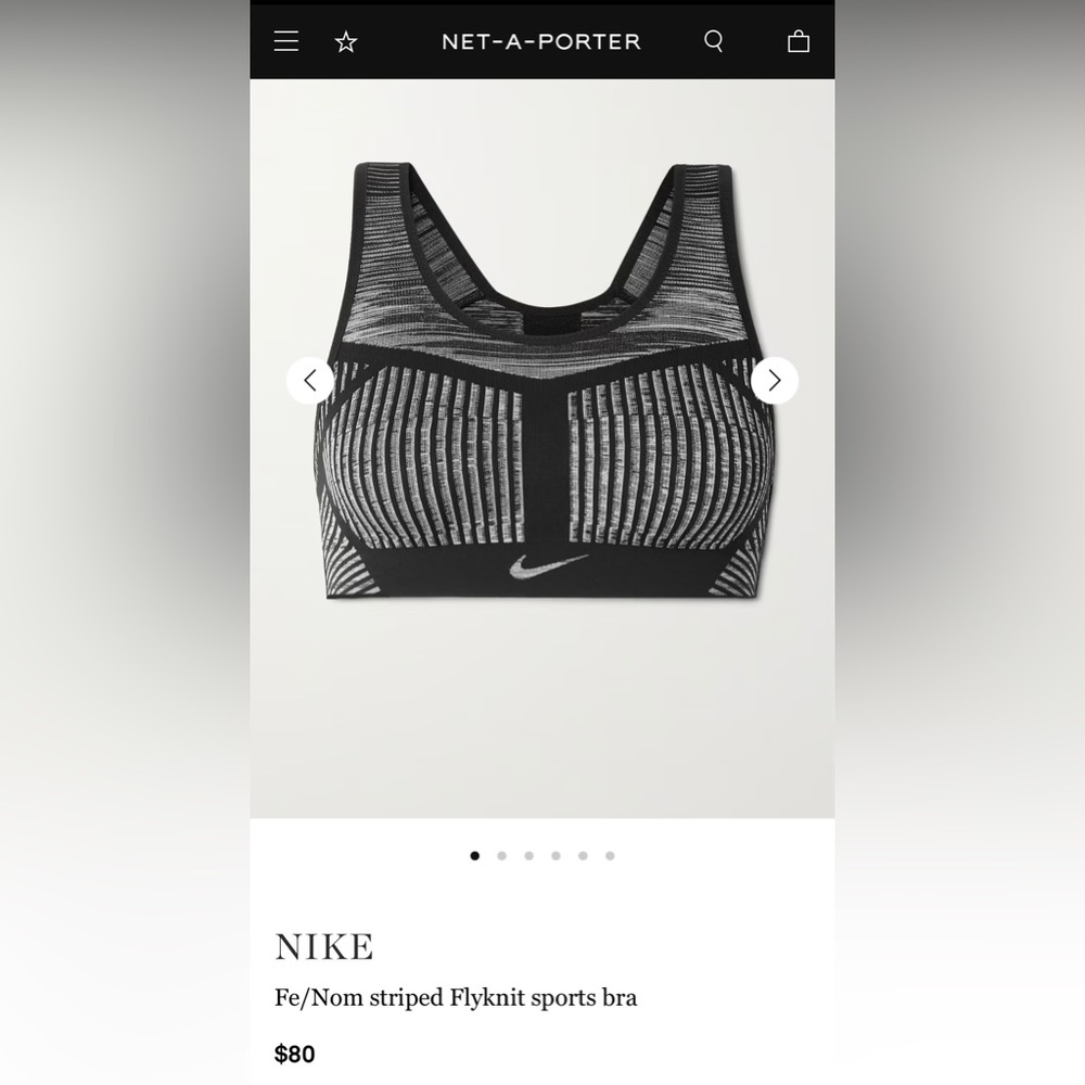 Nike Fe/Nom Flyknit Sports Bra Black Size Medium